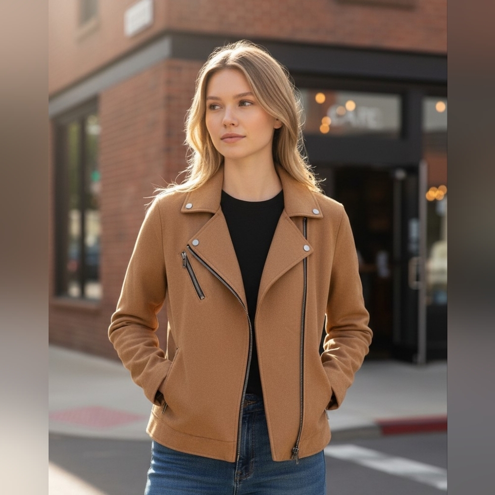 Forever 21 Tan Biker Jacket